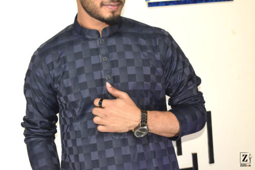 Red Plaid Check Bamboo Cotton Panjabi